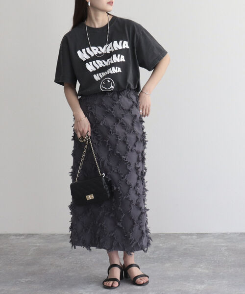 GOOD ROCK SPEED(グッドロックスピード)の「【GOOD ROCK SPEED/グッドロックスピード】BAND T(Tシャツ/カットソー・レディース・ブラック/チャコールグレー・FREE)」の4枚目の写真