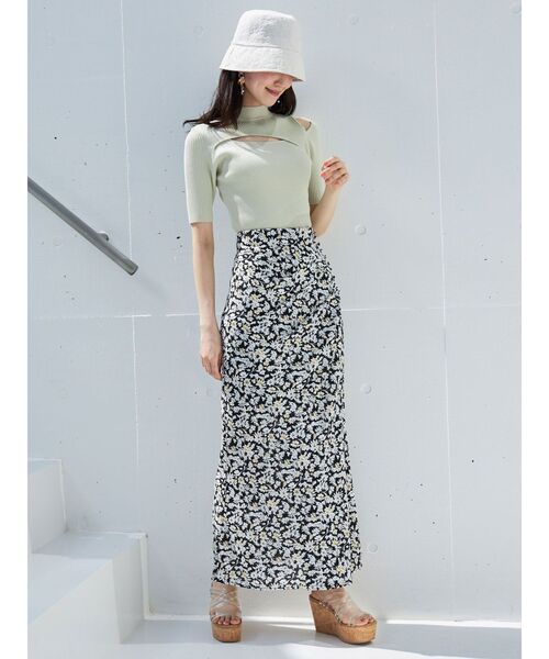 MERCURYDUO（マーキュリーデュオ）の「2WAYスリットボトルネックハーフスリーブニット（ニット/セーター・レディース・ミント/ライトブルー/チャコールグレー/パープル/オフホワイト・FREE）」の10枚目の写真