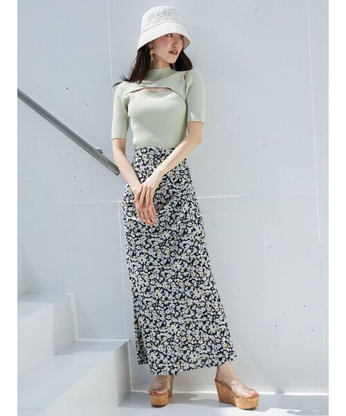 MERCURYDUO（マーキュリーデュオ）の「2WAYスリットボトルネックハーフスリーブニット（ニット/セーター・レディース・ミント/ライトブルー/チャコールグレー/パープル/オフホワイト・FREE）」の11枚目の写真