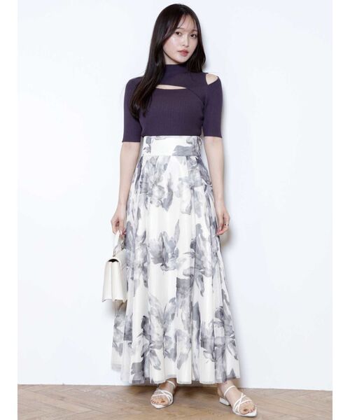 MERCURYDUO（マーキュリーデュオ）の「2WAYスリットボトルネックハーフスリーブニット（ニット/セーター・レディース・ミント/ライトブルー/チャコールグレー/パープル/オフホワイト・FREE）」の20枚目の写真