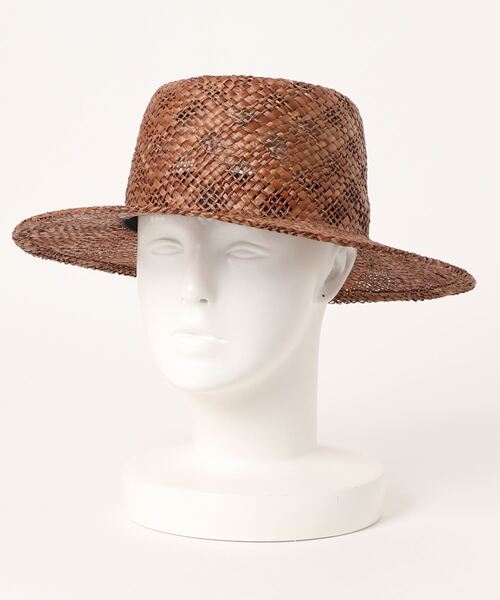 CONTROL FREAK / CTFK（コントロールフリーク）の「透かし編みポークパイハット（ハット・レディース・ブラウン/ベージュ・ONE SIZE）」の3枚目の写真