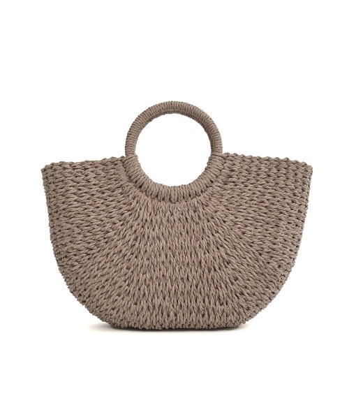 Re:EDIT（リエディ）の「雑材ハーフムーンバッグ（かごバッグ・レディース・ブラック/ベージュ/グレー/ブラウン/チャコールグレー・FREE）」の4枚目の写真