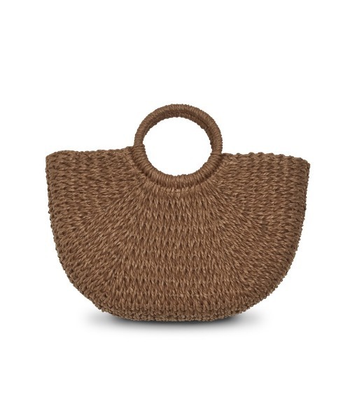 Re:EDIT（リエディ）の「雑材ハーフムーンバッグ（かごバッグ・レディース・ブラック/ベージュ/グレー/ブラウン/チャコールグレー・FREE）」の9枚目の写真