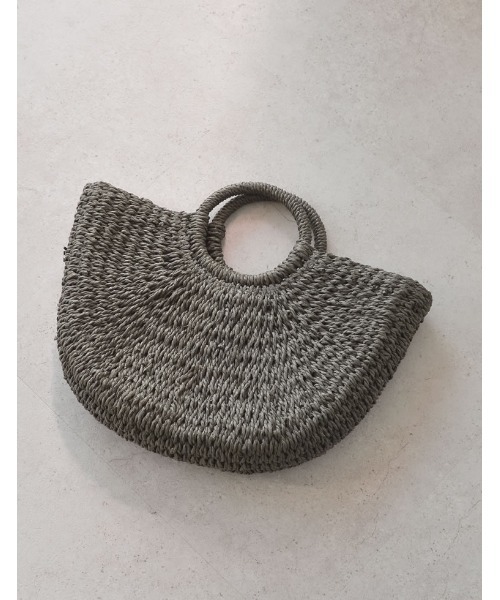 Re:EDIT（リエディ）の「雑材ハーフムーンバッグ（かごバッグ・レディース・ブラック/ベージュ/グレー/ブラウン/チャコールグレー・FREE）」の18枚目の写真