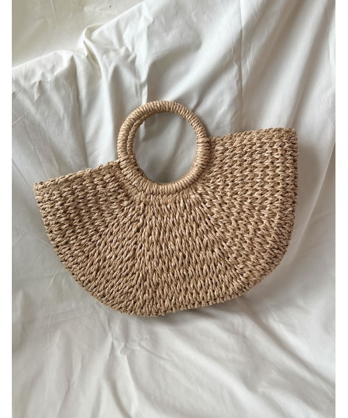 Re:EDIT（リエディ）の「雑材ハーフムーンバッグ（かごバッグ・レディース・ブラック/ベージュ/グレー/ブラウン/チャコールグレー・FREE）」の12枚目の写真