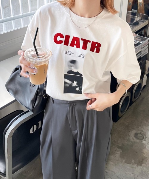 Chillfar(チルファー)の「グラフィックミックスTシャツ(Tシャツ/カットソー・レディース・ホワイト系/ホワイト系1/クリーム/杢グレー/ベージュ系1/アイボリー系/グリーン系1/ネイビー系/ホワイト/グレー系1/アイボリー系1/ネイビー系1/ピンク/ネイビー/オートミール/チャコール・FREE)」の21枚目の写真