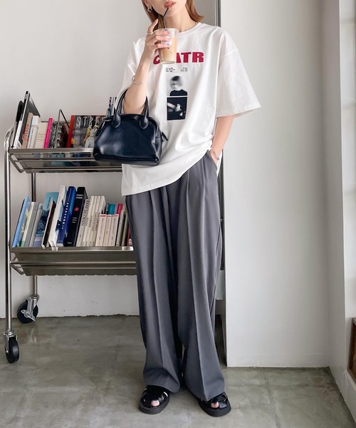 Chillfar(チルファー)の「グラフィックミックスTシャツ(Tシャツ/カットソー・レディース・ホワイト系/ホワイト系1/クリーム/杢グレー/ベージュ系1/アイボリー系/グリーン系1/ネイビー系/ホワイト/グレー系1/アイボリー系1/ネイビー系1/ピンク/ネイビー/オートミール/チャコール・FREE)」の17枚目の写真