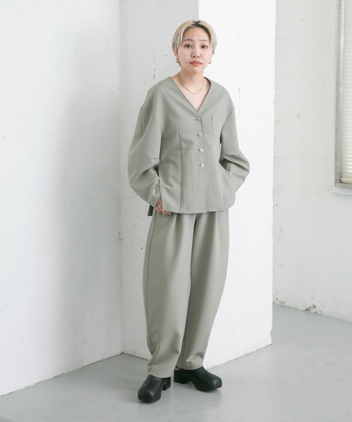 KBF(ケイビーエフ)の「コクーンシルエットパンツ(その他パンツ・レディース・グリーン系その他/ブラウン・ONE)」の6枚目の写真