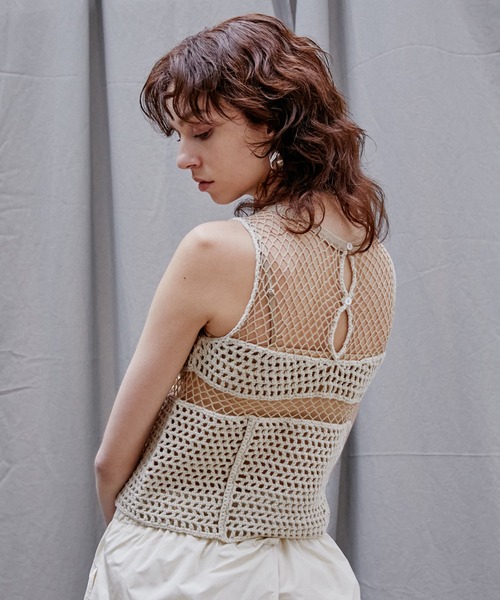 PRANK PROJECT（プランクプロジェクト）の「クロシェトップス / Crochet Top（Tシャツ/カットソー・レディース・ブラック/アイボリー・FREE）」の6枚目の写真