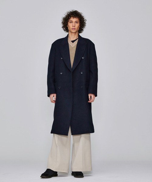 Iroquois（イロコイ）の「IROQUOIS イロコイ / TECH MELTON CO テックメルトンコート / 777205（チェスターコート・メンズ・ブラック/ネイビー・3/2/1）」の6枚目の写真