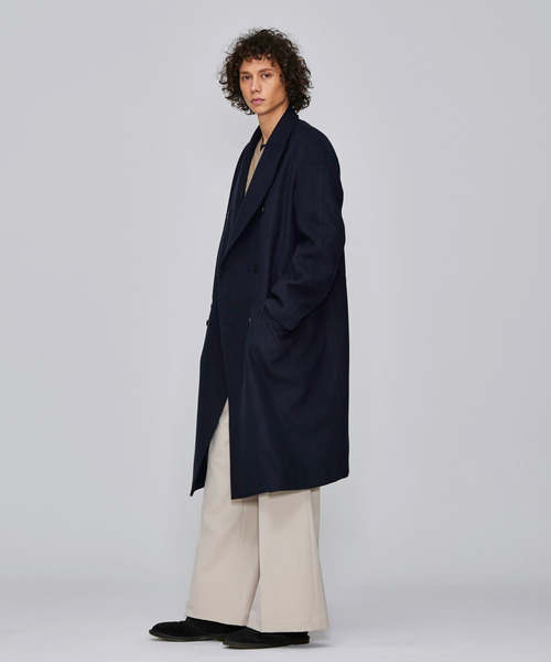 Iroquois（イロコイ）の「IROQUOIS イロコイ / TECH MELTON CO テックメルトンコート / 777205（チェスターコート・メンズ・ブラック/ネイビー・3/2/1）」の14枚目の写真