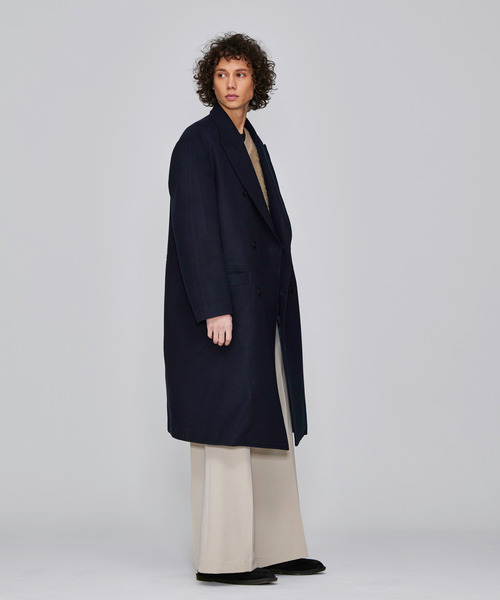 Iroquois（イロコイ）の「IROQUOIS イロコイ / TECH MELTON CO テックメルトンコート / 777205（チェスターコート・メンズ・ブラック/ネイビー・3/2/1）」の8枚目の写真