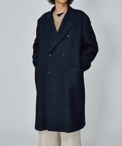 Iroquois（イロコイ）の「IROQUOIS イロコイ / TECH MELTON CO テックメルトンコート / 777205（チェスターコート・メンズ・ブラック/ネイビー・3/2/1）」の12枚目の写真