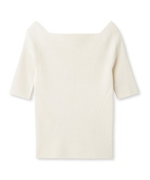 テンセルシルクデコルテリブニット