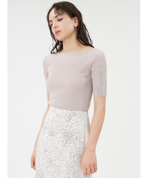 FRAY I.D（フレイアイディー）の「テンセルシルクデコルテリブニット（ニット/セーター・レディース・ブラック/ライトピンク/ホワイト/ライトブルー・FREE）」の19枚目の写真