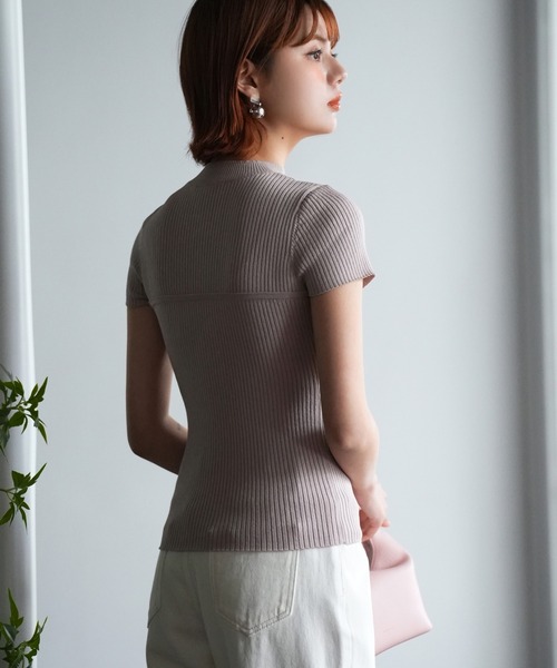 セール】ビスチェ風サマーリブ半袖ニット（ニット/セーター）｜SAISON