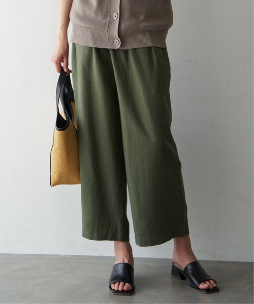 ikka（イッカ）の「麻混ベルト付きワイドパンツ（その他パンツ・レディース・ベージュ/ネイビー/カーキオリーブ/ブルー・S/M/L）」の7枚目の写真