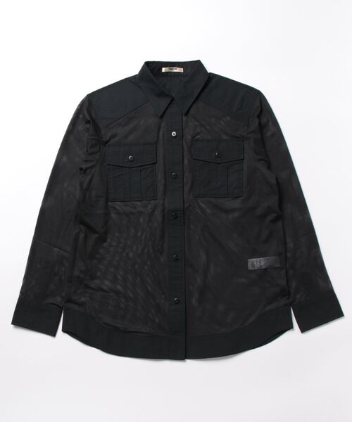 THROW by SLY（スローバイスライ）の「THROW SHEER MESH SH シアー メッシュ シャツ 透け（シャツ/ブラウス・レディース・ブラック/ホワイト・FREE）」の13枚目の写真
