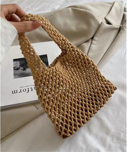 Ritzy（リッツィー）の「ネットデザインミニトートバッグ（トートバッグ・レディース・ブラック/ブルー/ホワイト/ピンク/グリーン/イエロー/ベージュ・FREE）」の3枚目の写真