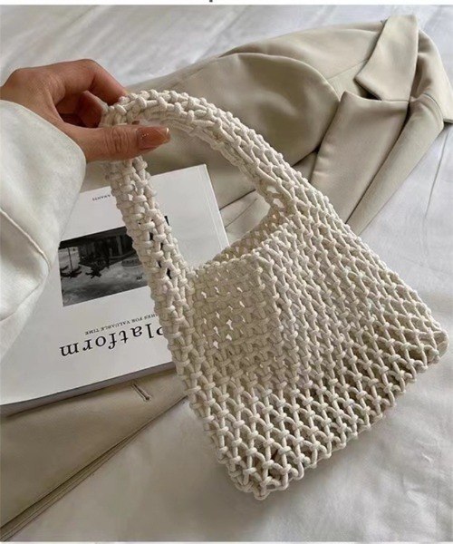 Ritzy（リッツィー）の「ネットデザインミニトートバッグ（トートバッグ・レディース・ブラック/ブルー/ホワイト/ピンク/グリーン/イエロー/ベージュ・FREE）」の2枚目の写真