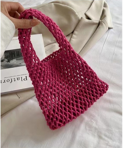 Ritzy（リッツィー）の「ネットデザインミニトートバッグ（トートバッグ・レディース・ブラック/ブルー/ホワイト/ピンク/グリーン/イエロー/ベージュ・FREE）」の7枚目の写真