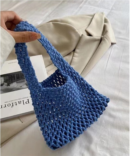 Ritzy（リッツィー）の「ネットデザインミニトートバッグ（トートバッグ・レディース・ブラック/ブルー/ホワイト/ピンク/グリーン/イエロー/ベージュ・FREE）」の5枚目の写真