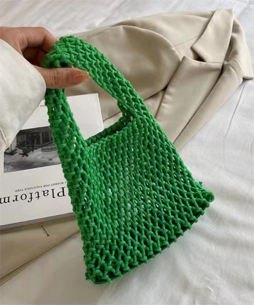 Ritzy（リッツィー）の「ネットデザインミニトートバッグ（トートバッグ・レディース・ブラック/ブルー/ホワイト/ピンク/グリーン/イエロー/ベージュ・FREE）」の4枚目の写真