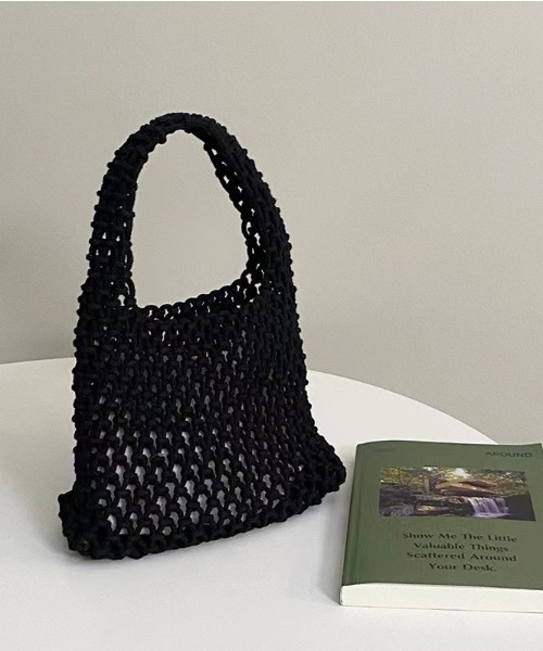 Ritzy（リッツィー）の「ネットデザインミニトートバッグ（トートバッグ・レディース・ブラック/ブルー/ホワイト/ピンク/グリーン/イエロー/ベージュ・FREE）」の12枚目の写真