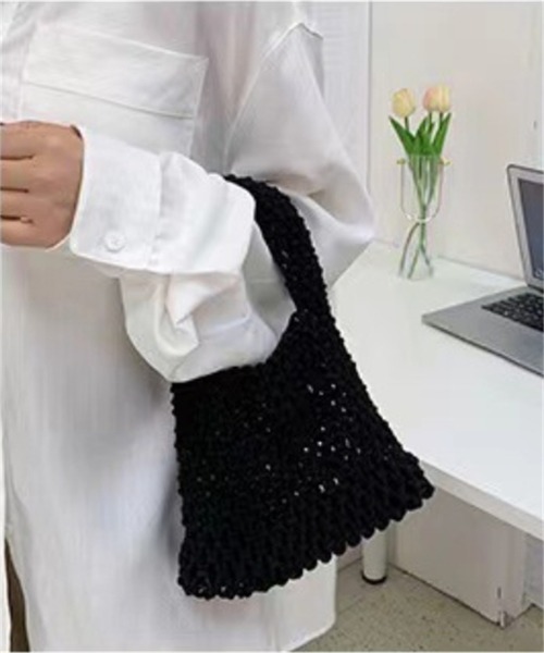 Ritzy（リッツィー）の「ネットデザインミニトートバッグ（トートバッグ・レディース・ブラック/ブルー/ホワイト/ピンク/グリーン/イエロー/ベージュ・FREE）」の9枚目の写真