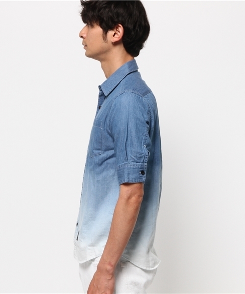 VENCEEXCHANGE（ヴァンスエクスチェンジ）の「デニムグラデーションシャツ5LS       （シャツ/ブラウス・メンズ・ブルー・SMALL/LARGE/MEDIUM）」の3枚目の写真