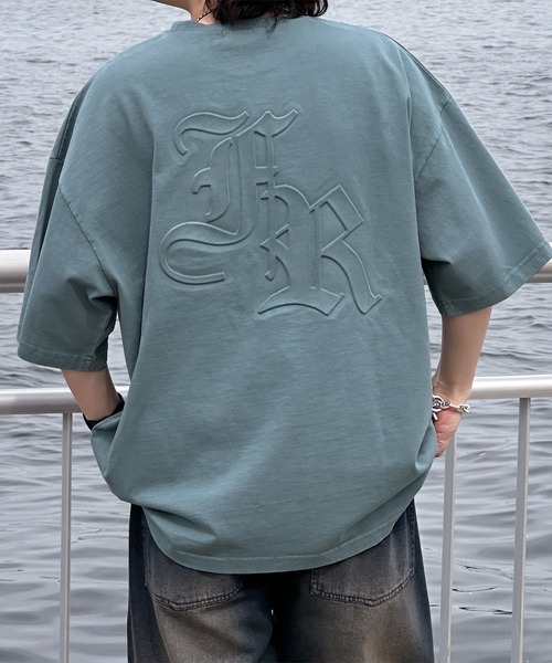 kutir(クティール)の「エンボスピグメントTシャツ(Tシャツ/カットソー・メンズ・スミクロ/ブルー・MEDIUM/LARGE)」の1枚目の写真