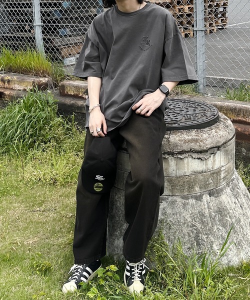 kutir(クティール)の「エンボスピグメントTシャツ(Tシャツ/カットソー・メンズ・スミクロ/ブルー・MEDIUM/LARGE)」の4枚目の写真