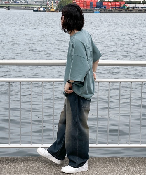 kutir(クティール)の「エンボスピグメントTシャツ(Tシャツ/カットソー・メンズ・スミクロ/ブルー・MEDIUM/LARGE)」の16枚目の写真