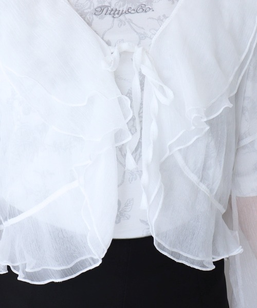 titty&Co. PETIT by poyo(ティティーアンドコープティバイポヨ)の「【titty&Co.PETIT by poyo】シフォンシアーフリルスリーブカーディガン(カーディガン/ボレロ・レディース・ホワイト・FREE)」の12枚目の写真