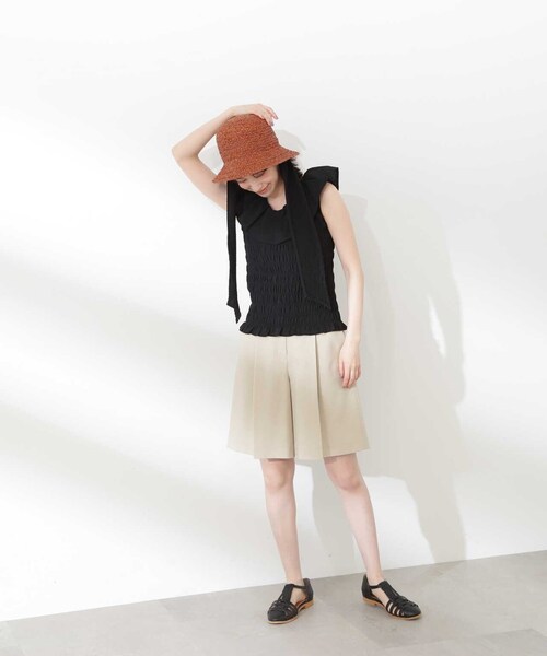 N.（N. Natural Beauty Basic）（エヌエヌナチュラルビューティーベーシック）の「◆フラップポケットハーフパンツ（その他パンツ・レディース・サンドベージュ/チャコール・MEDIUM）」の21枚目の写真