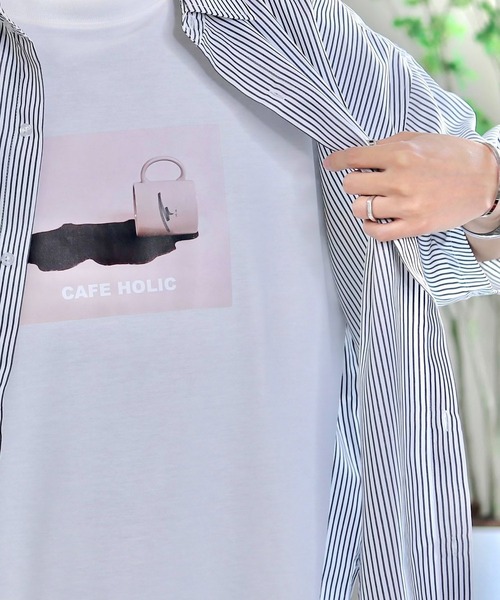 JUNRED（ジュンレッド）の「Mr.SZK × JUNRed / カフェホリックプリントTシャツ - cafe holic -（Tシャツ/カットソー・メンズ・ブラック/ホワイト・L/M/S）」の15枚目の写真