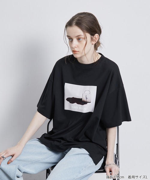 JUNRED（ジュンレッド）の「Mr.SZK × JUNRed / カフェホリックプリントTシャツ - cafe holic -（Tシャツ/カットソー・メンズ・ブラック/ホワイト・L/M/S）」の16枚目の写真