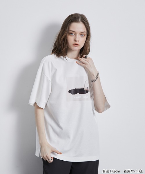 JUNRED（ジュンレッド）の「Mr.SZK × JUNRed / カフェホリックプリントTシャツ - cafe holic -（Tシャツ/カットソー・メンズ・ブラック/ホワイト・L/M/S）」の6枚目の写真