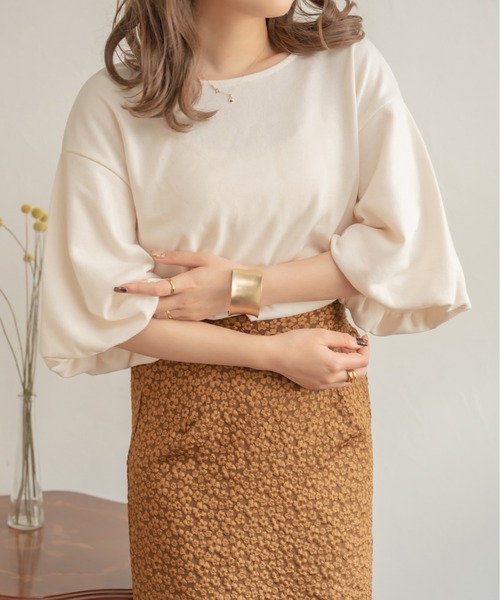 Ambre Neige(アンブルネージュ)の「2WAYパフスリーブトップス/【WEB/EC限定商品】(Tシャツ/カットソー・レディース・アイボリー/ベージュ・FREE)」の6枚目の写真