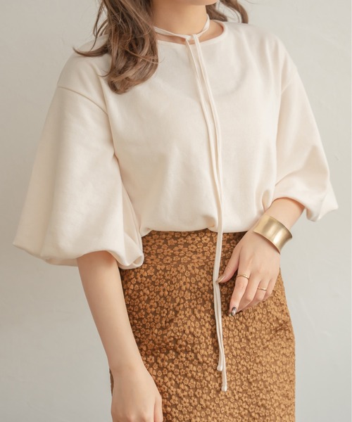 Ambre Neige(アンブルネージュ)の「2WAYパフスリーブトップス/【WEB/EC限定商品】(Tシャツ/カットソー・レディース・アイボリー/ベージュ・FREE)」の12枚目の写真