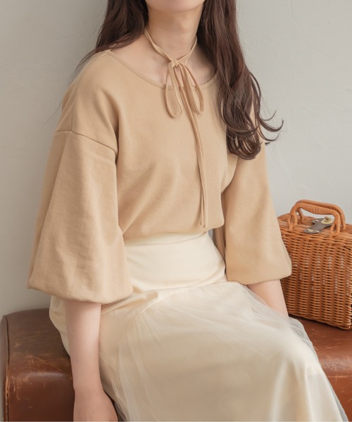 Ambre Neige(アンブルネージュ)の「2WAYパフスリーブトップス/【WEB/EC限定商品】(Tシャツ/カットソー・レディース・アイボリー/ベージュ・FREE)」の5枚目の写真