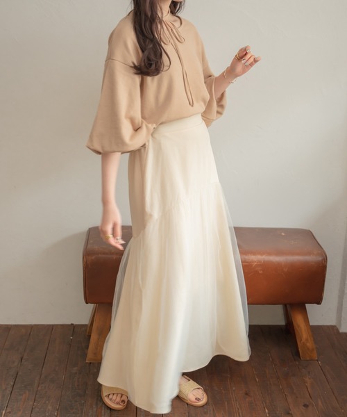 Ambre Neige(アンブルネージュ)の「2WAYパフスリーブトップス/【WEB/EC限定商品】(Tシャツ/カットソー・レディース・アイボリー/ベージュ・FREE)」の13枚目の写真