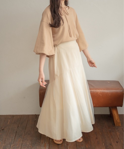 Ambre Neige(アンブルネージュ)の「2WAYパフスリーブトップス/【WEB/EC限定商品】(Tシャツ/カットソー・レディース・アイボリー/ベージュ・FREE)」の9枚目の写真