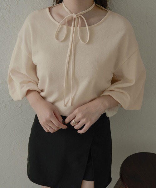 Ambre Neige(アンブルネージュ)の「2WAYパフスリーブトップス/【WEB/EC限定商品】(Tシャツ/カットソー・レディース・アイボリー/ベージュ・FREE)」の20枚目の写真