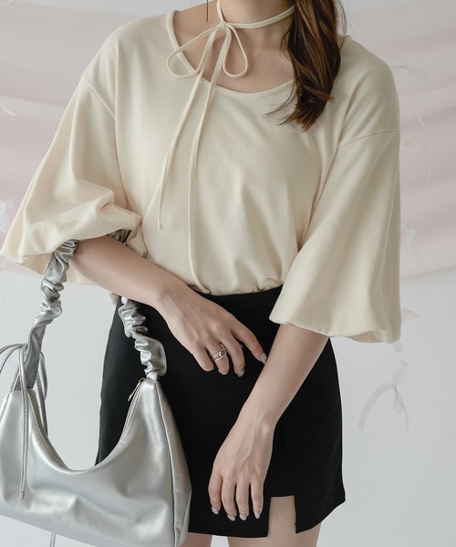 Ambre Neige(アンブルネージュ)の「2WAYパフスリーブトップス/【WEB/EC限定商品】(Tシャツ/カットソー・レディース・アイボリー/ベージュ・FREE)」の18枚目の写真