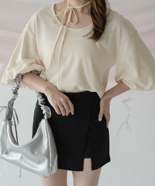 Ambre Neige(アンブルネージュ)の「2WAYパフスリーブトップス/【WEB/EC限定商品】(Tシャツ/カットソー・レディース・アイボリー/ベージュ・FREE)」の19枚目の写真