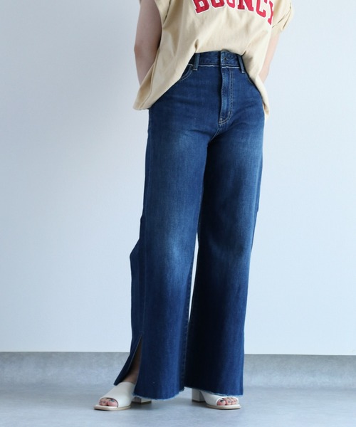 cepo（セポ）の「デニムスリットバギーパンツ（デニムパンツ・レディース・ブルー系3/ブルー系2・S/M/L）」の2枚目の写真