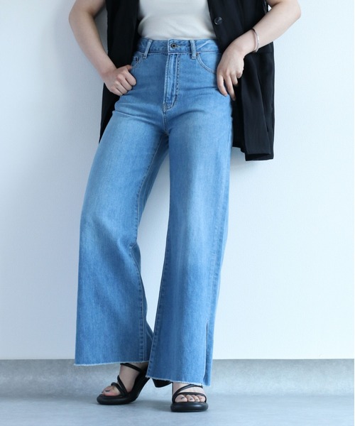 cepo（セポ）の「デニムスリットバギーパンツ（デニムパンツ・レディース・ブルー系3/ブルー系2・S/M/L）」の12枚目の写真