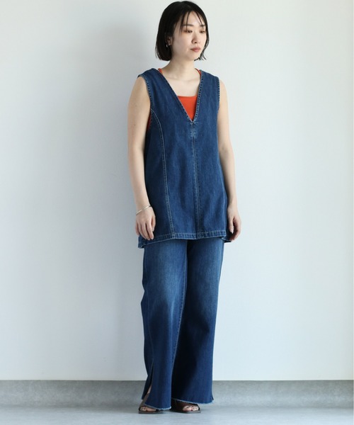 cepo（セポ）の「デニムスリットバギーパンツ（デニムパンツ・レディース・ブルー系3/ブルー系2・S/M/L）」の17枚目の写真