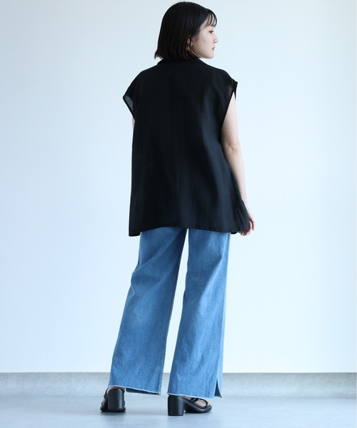 cepo（セポ）の「デニムスリットバギーパンツ（デニムパンツ・レディース・ブルー系3/ブルー系2・S/M/L）」の21枚目の写真